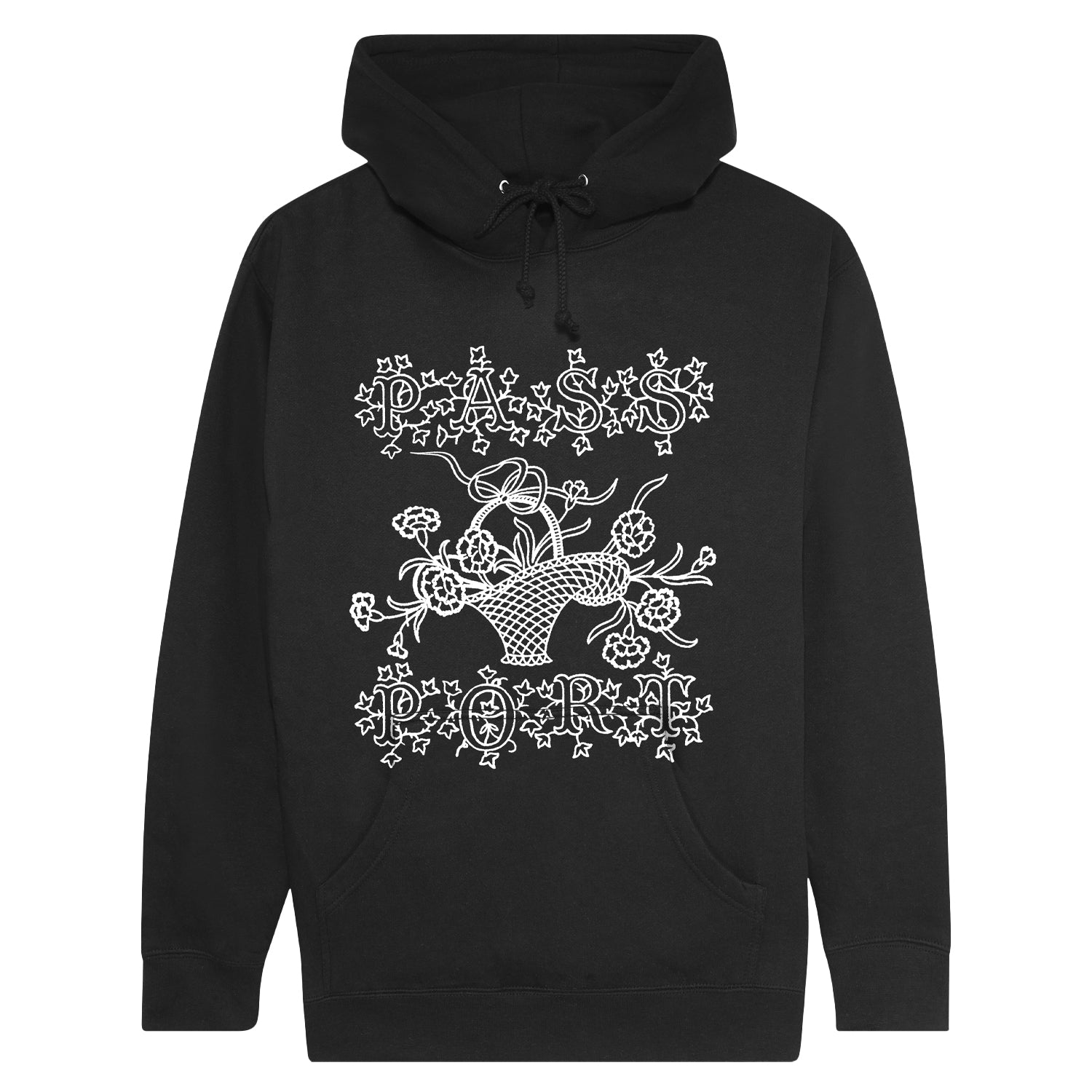 Edible Flowers Pullover Hood, Black