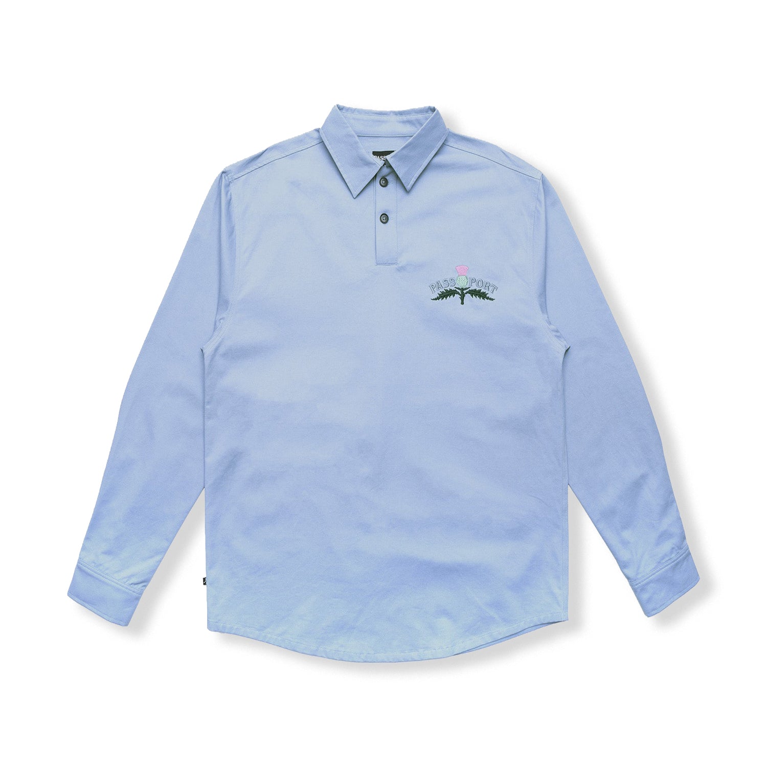 Thistle Embroidery AG L/S Shirt, Light Blue