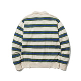 Border Polo Knit, White