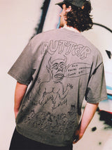 Satan Tee, Black Acid Wash