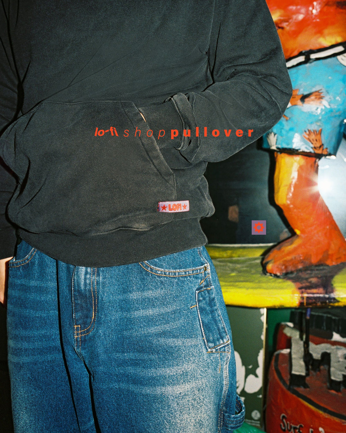 Shop Pullover Hood, Washed Black