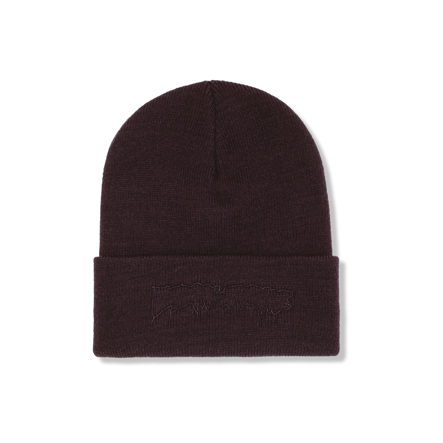 Drip Embroidered Beanie, Black