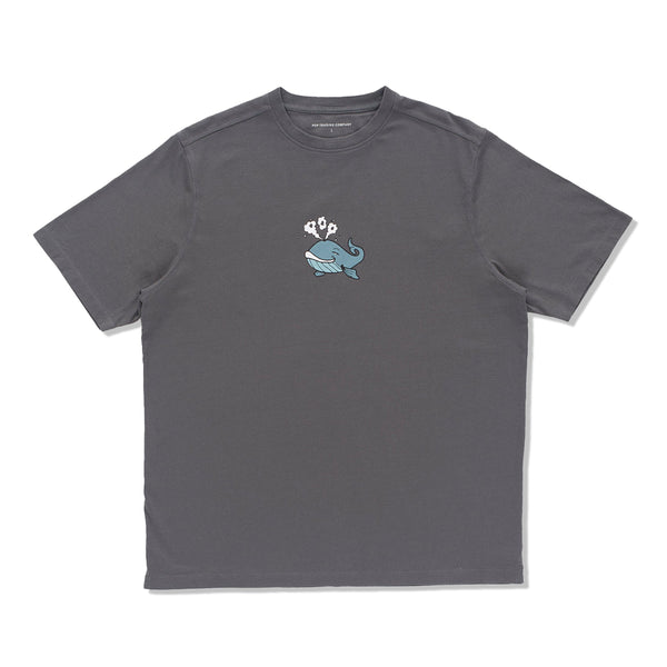 POP Trading Company Whale Tee, Charcoal