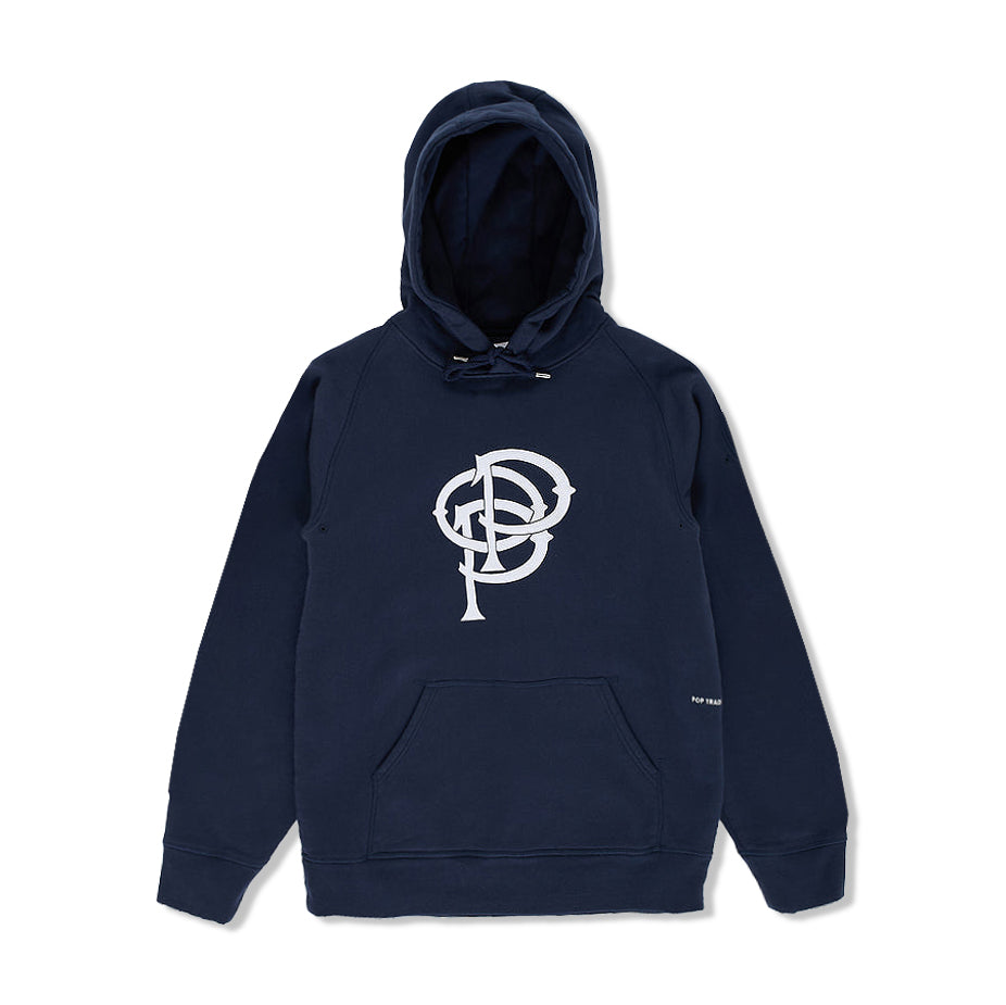 Initials Pullover Hood, Navy