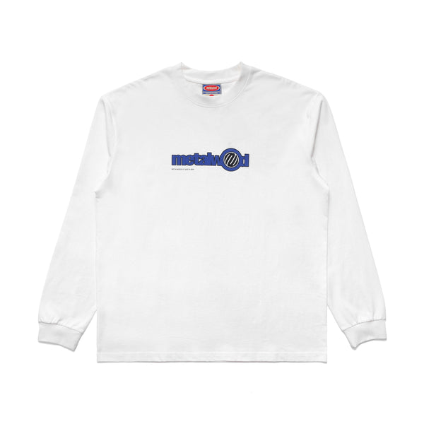 Metalwood Word Long Sleeve Tee, White