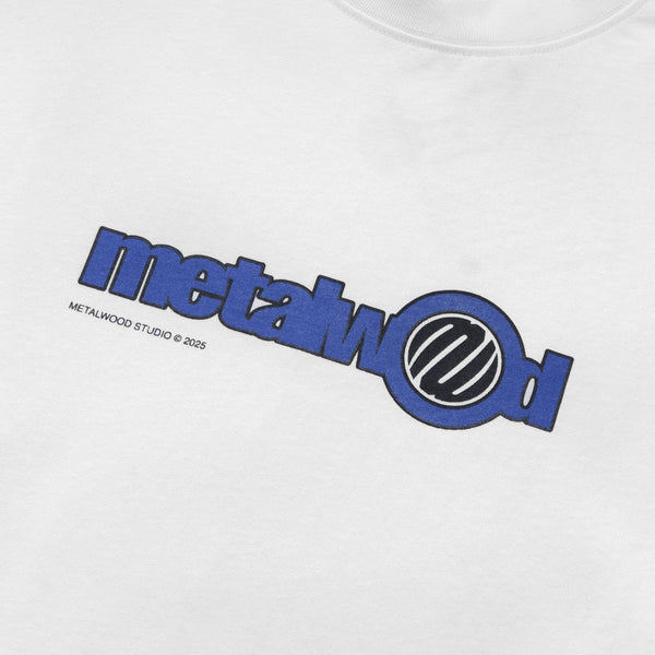 Metalwood Word Long Sleeve Tee, White