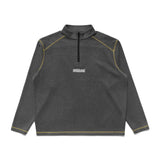 Contrast Stitch 1/4 Zip Pullover, Charcoal