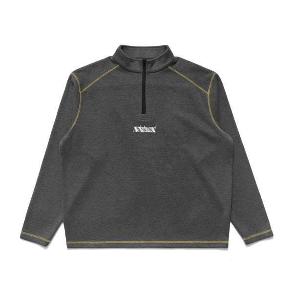 Metalwood Contrast Stitch 1/4 Zip Pullover, Charcoal
