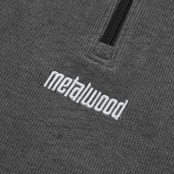 Metalwood Contrast Stitch 1/4 Zip Pullover, Charcoal