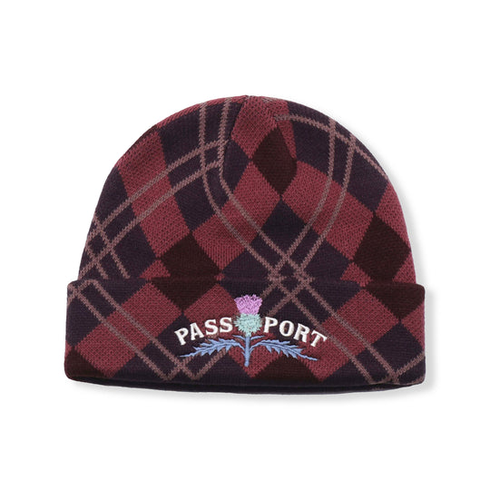 Thistle Beanie, Red Tartan