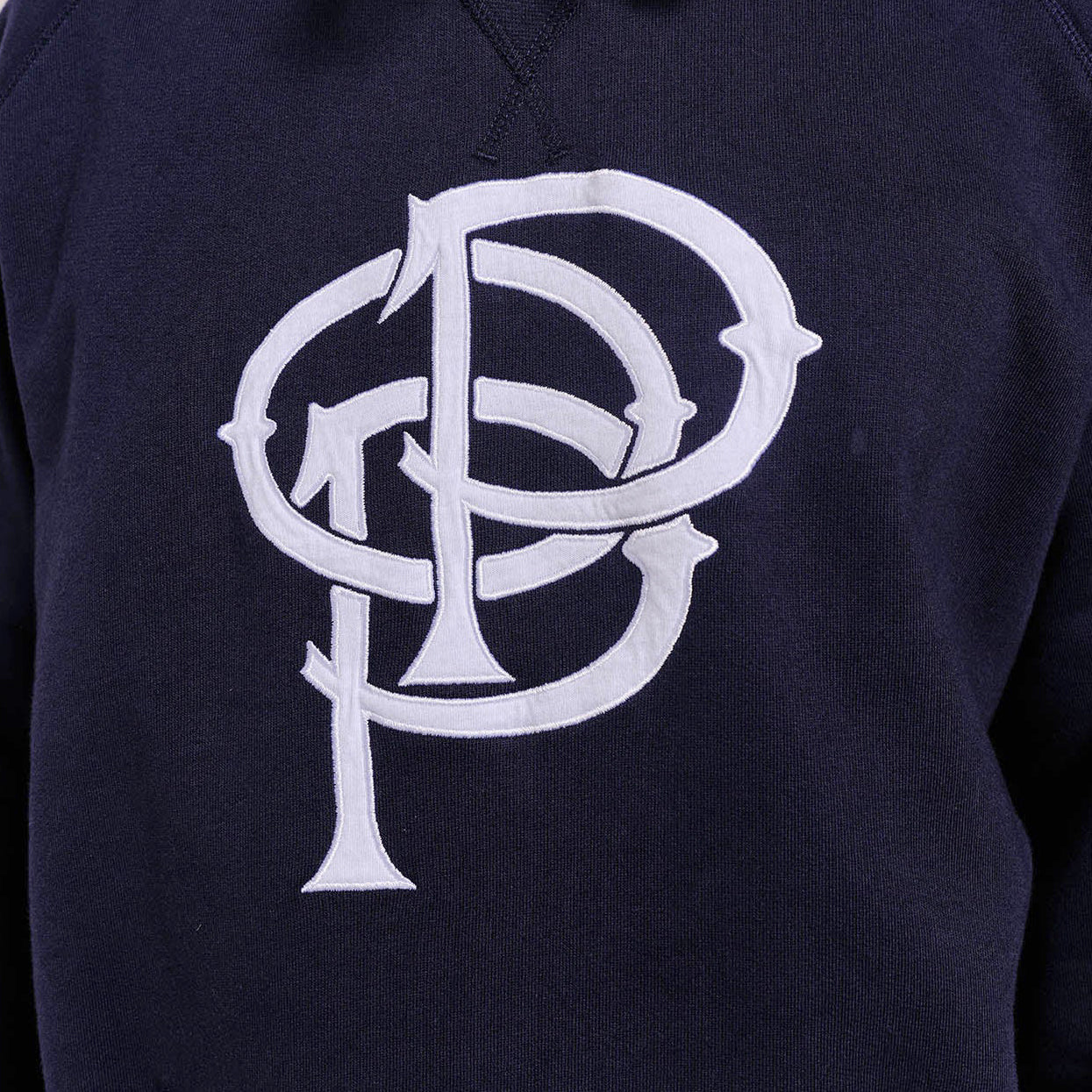 Initials Pullover Hood, Navy