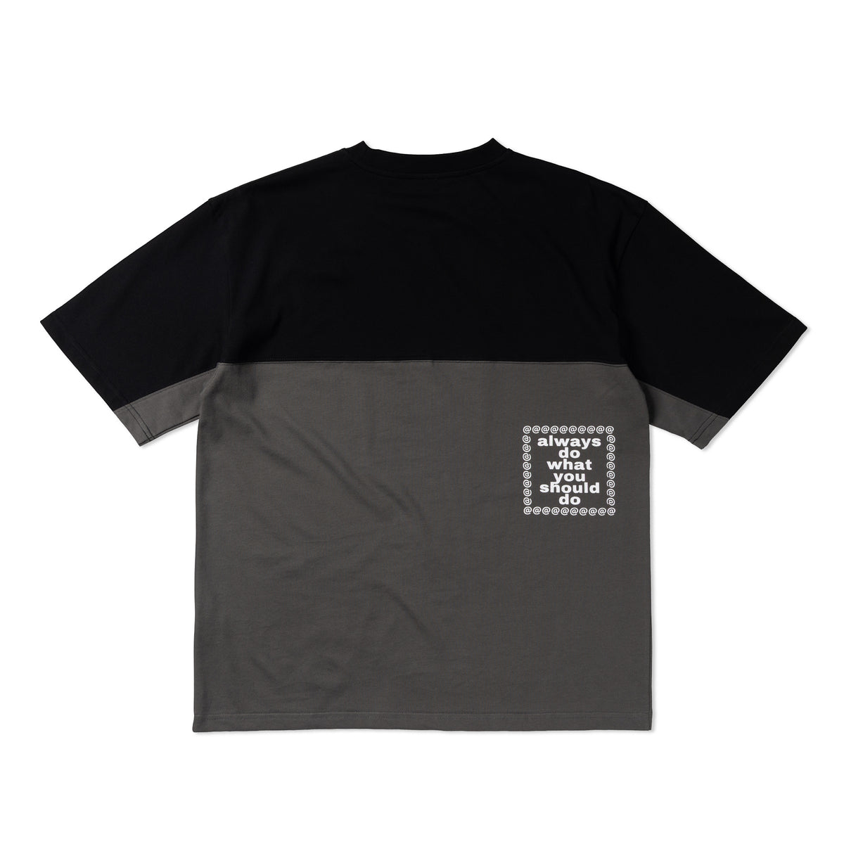 Waza Panelled Tee, Grey / Black