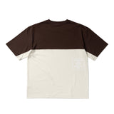 Waza Panelled Tee, Cream / Brown
