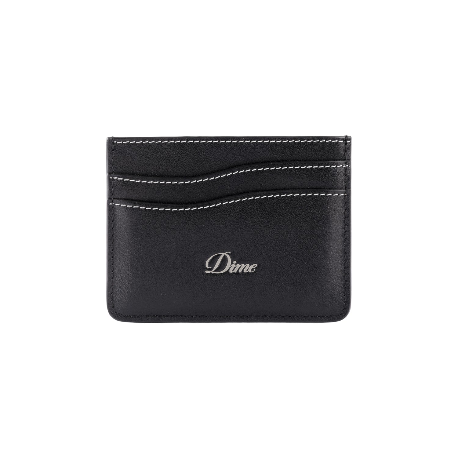 Cursive Cardholder, Black Leather