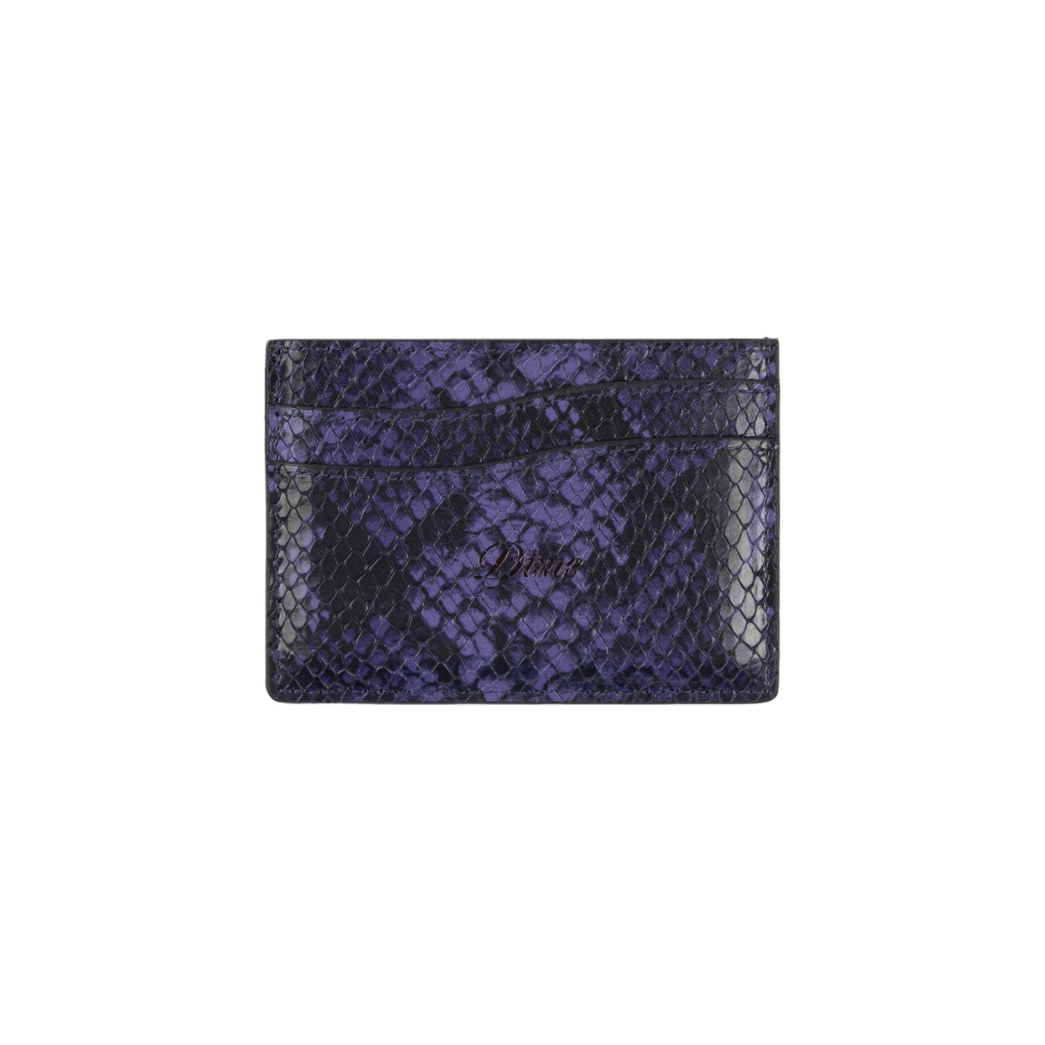 Embossed Leather Cardholder, Purple Snake