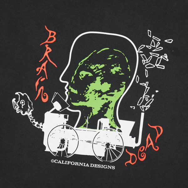 Brain Dead Alien Tractor Tee, Washed Black