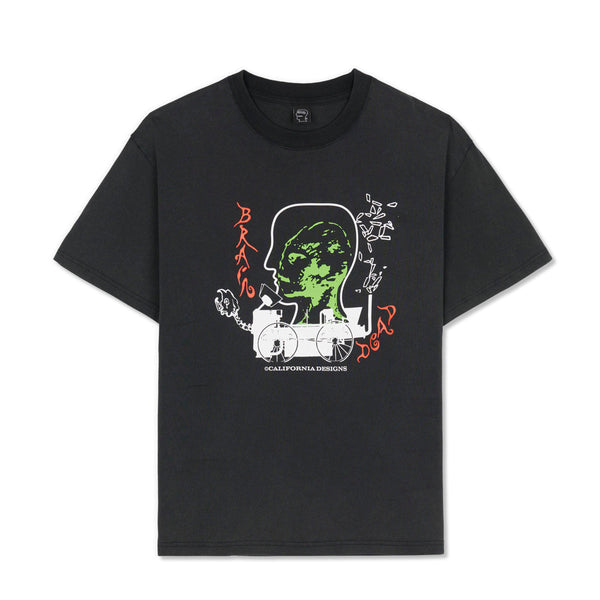 Brain Dead Alien Tractor Tee, Washed Black
