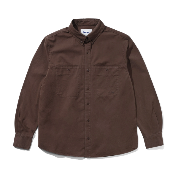 Butter Goods Abseil L/S Shirt, Washed Bark