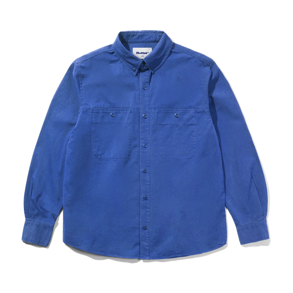 Butter Goods Abseil L/S Shirt, Washed Cobalt