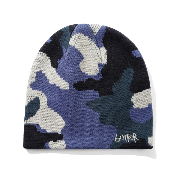Butter Goods Abseil Skully Beanie, Ocean Camo