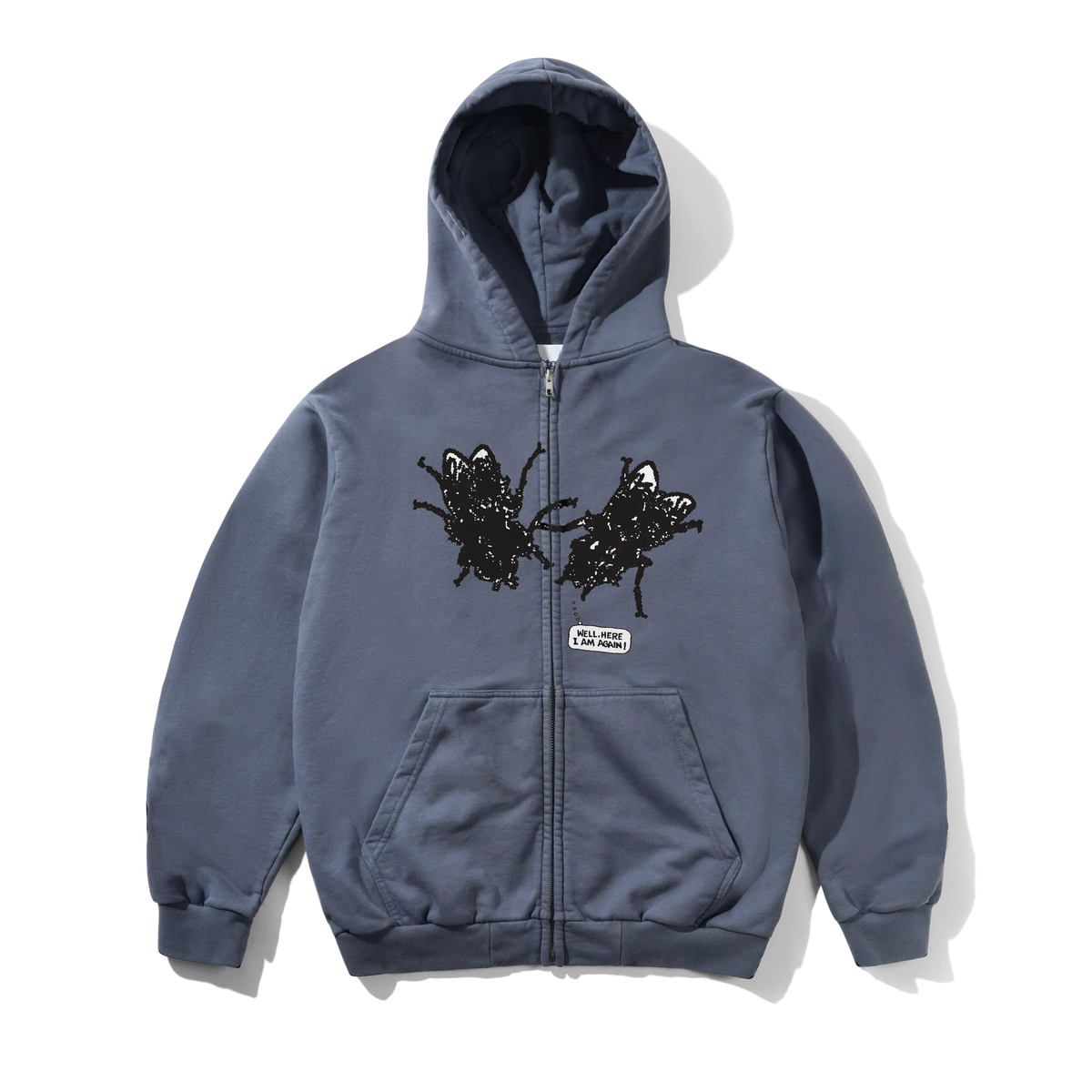 Again Zip-Thru Hood, Stone Blue