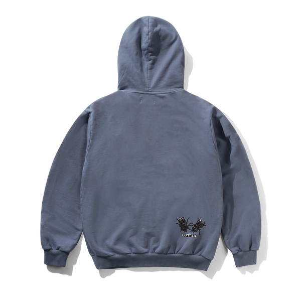 Butter Goods Again Zip-Thru Hood, Stone Blue