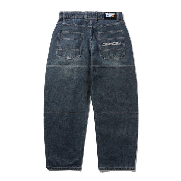 Cash Only Aleka Denim Jeans, Streaky Navy Wash