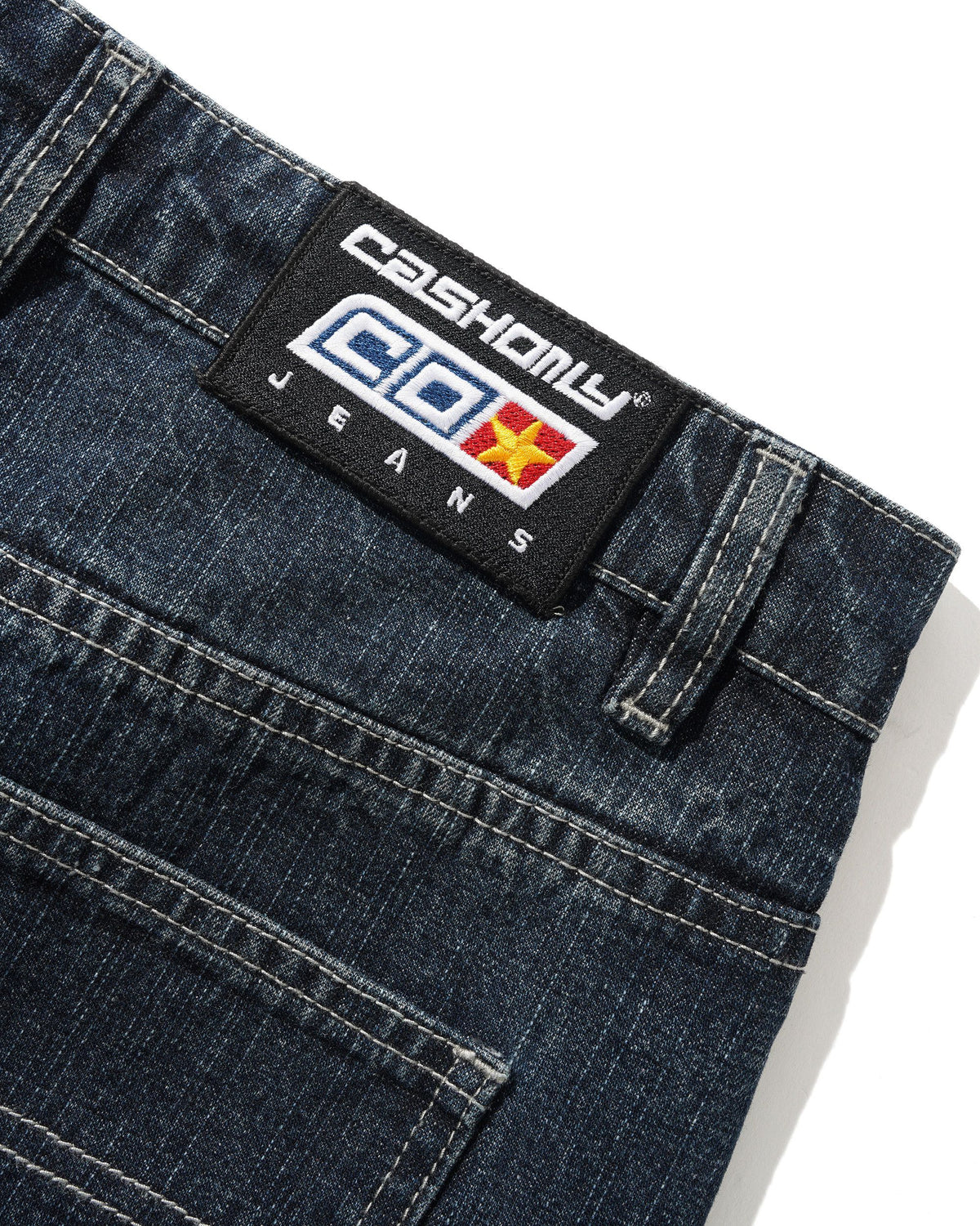 Aleka Denim Jeans, Streaky Navy Wash