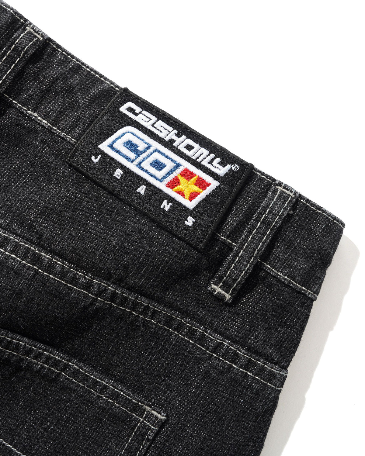 Aleka Denim Jeans, Streaky Black Wash