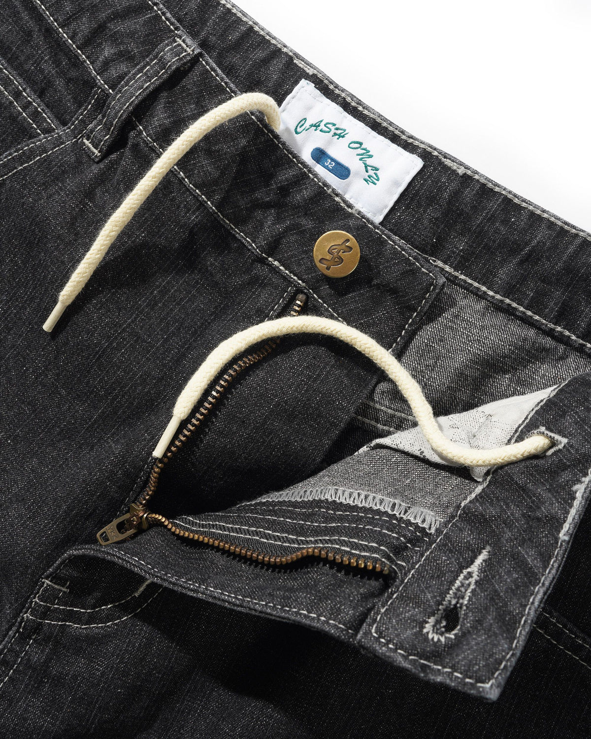 Aleka Denim Jeans, Streaky Black Wash