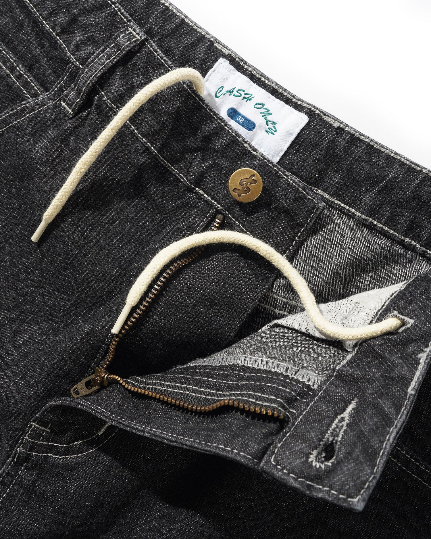 Aleka Denim Jeans, Streaky Black Wash