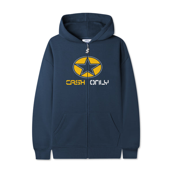 Cash Only All Weather Zip-Thru Hood, Navy