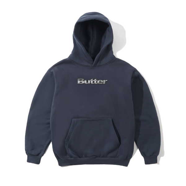 Butter Goods Alloy Logo Pullover Hood, Lead Blue
