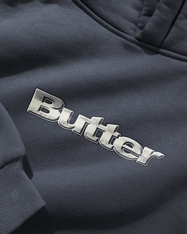 Butter Goods Alloy Logo Pullover Hood, Lead Blue