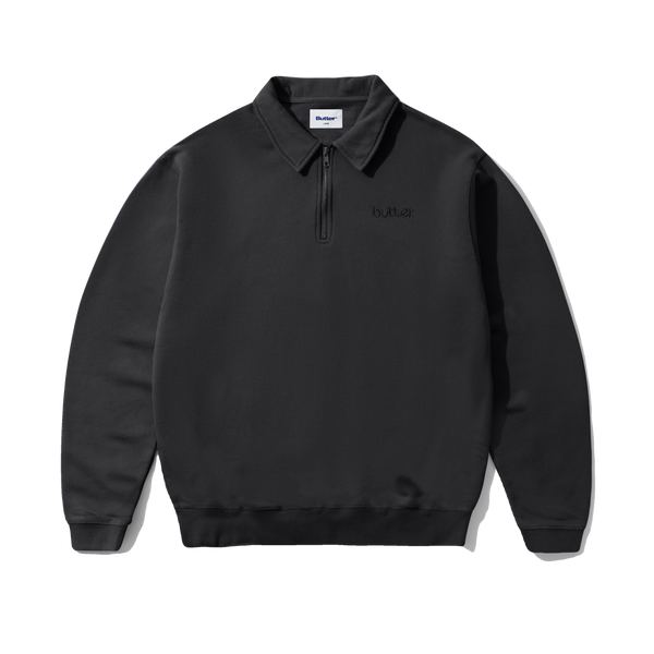 Butter Goods Alpine 1/4 Zip Sweater, Washed Black