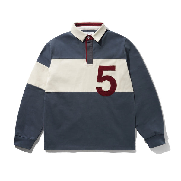 Lo-Fi Applique Rugby Polo, Navy / Cream