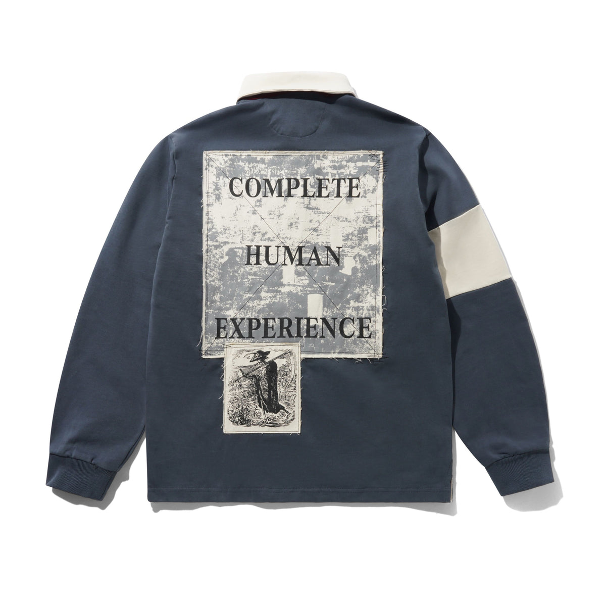 Applique Rugby Polo, Navy / Cream