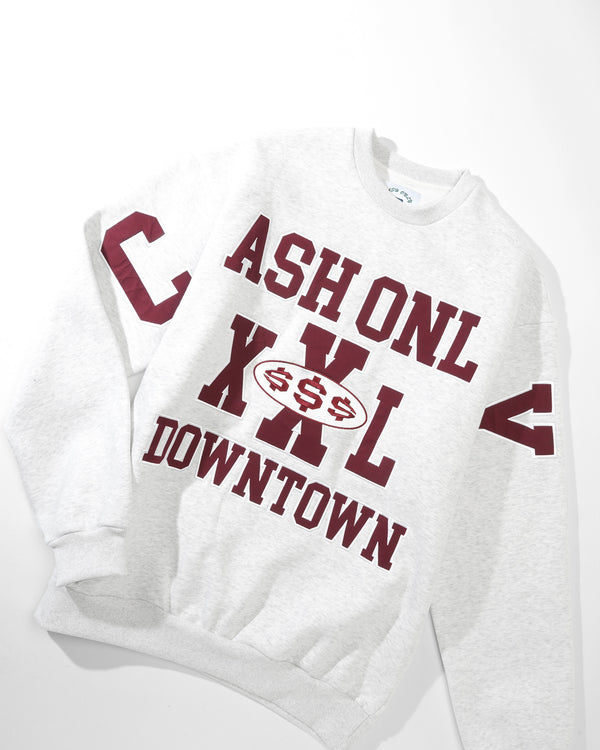 Cash Only Authority Crewneck, Ash