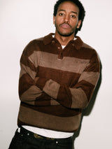 Jive Stripe Knit Sweater, Chocolate