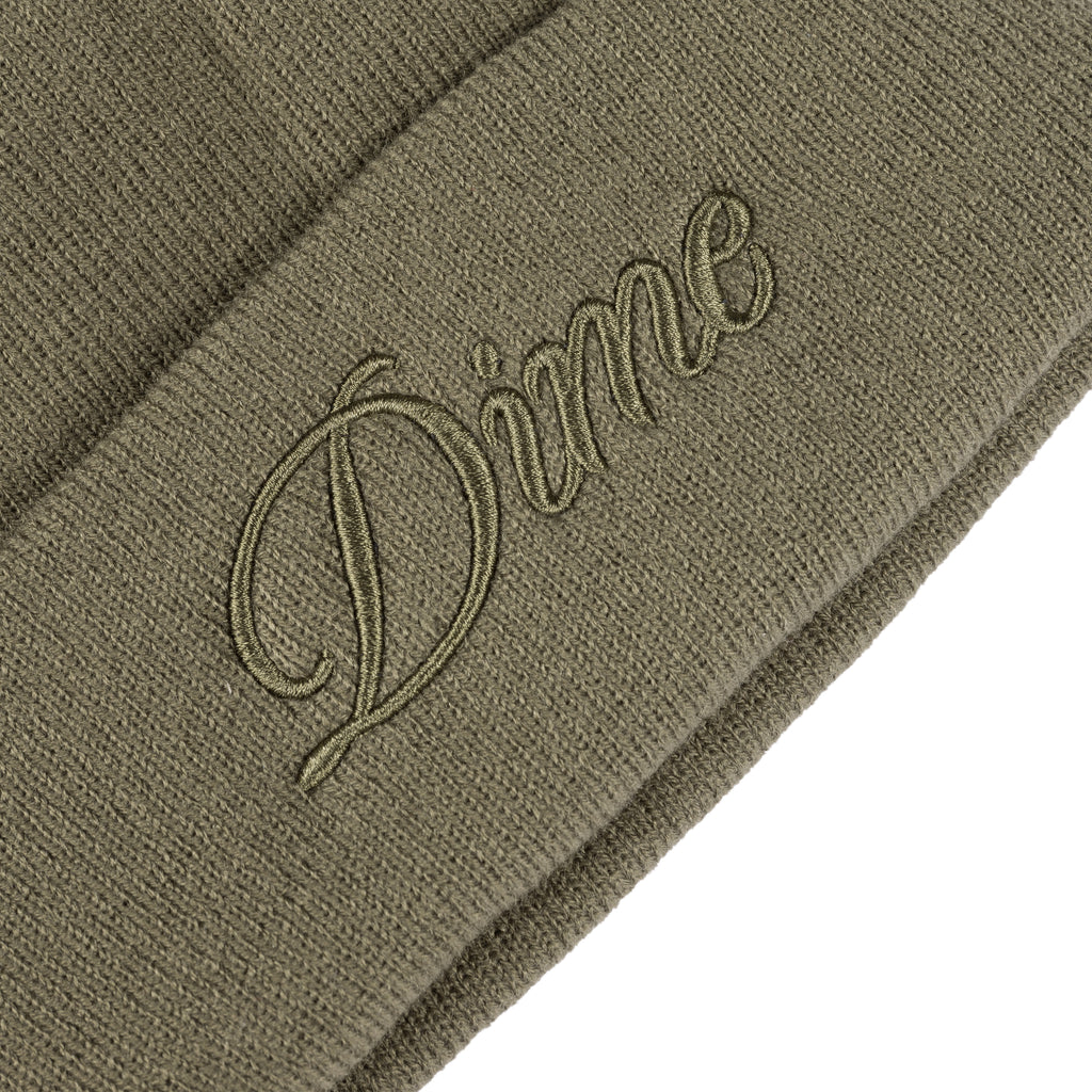 Cursive Beanie, Military Green