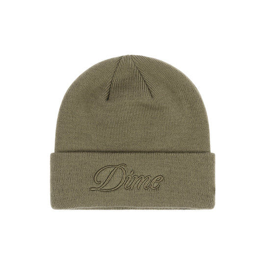 Cursive Beanie, Military Green