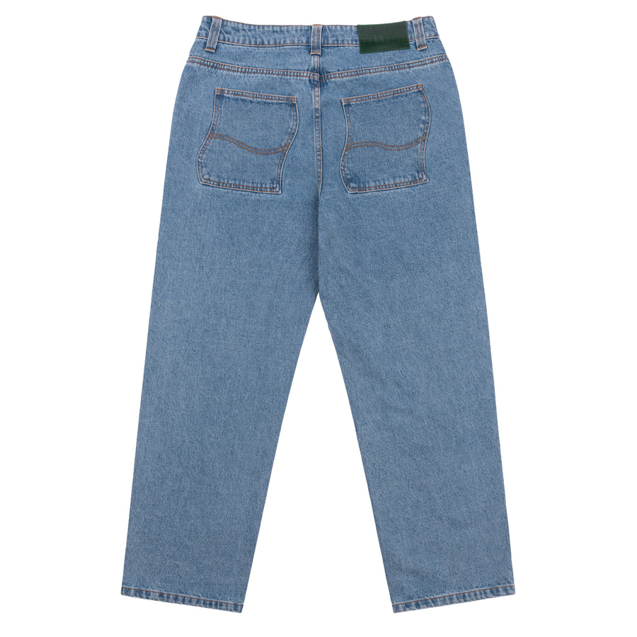 Classic Relaxed Denim Pants, Blue Washed
