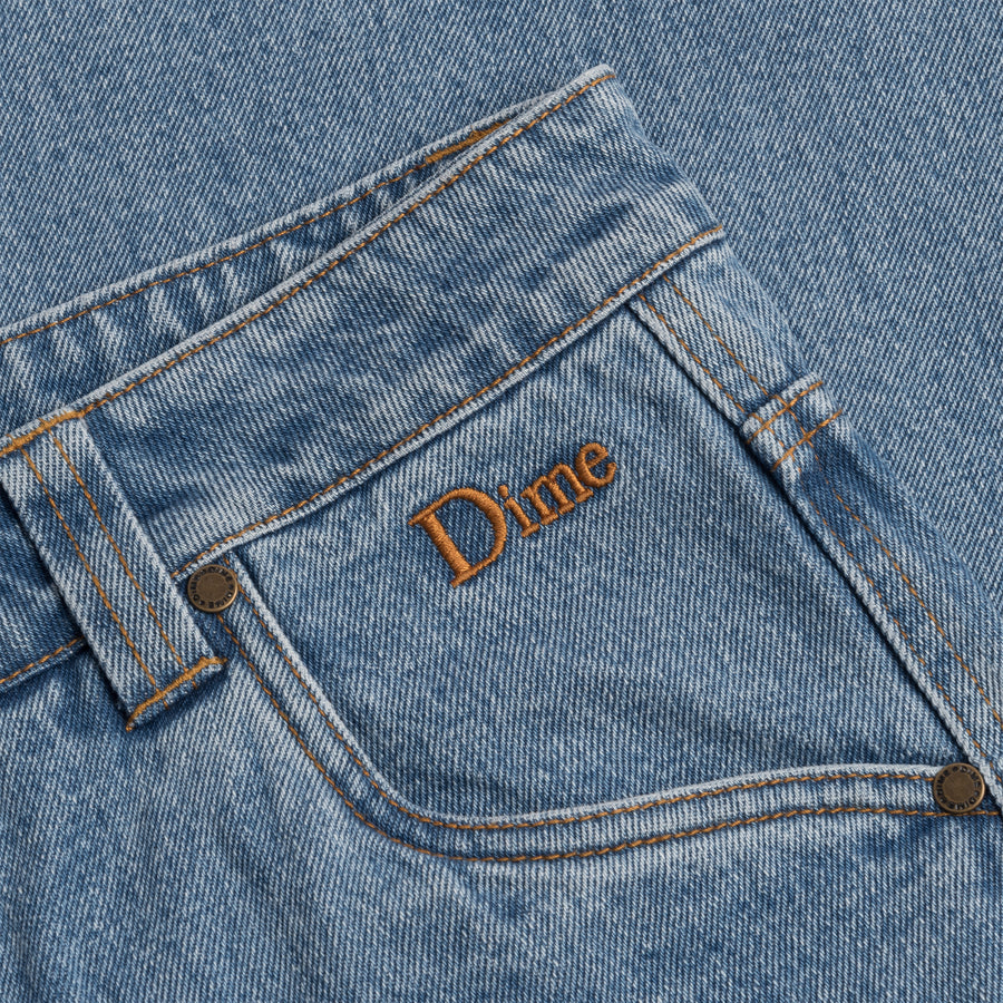 Classic Relaxed Denim Pants, Blue Washed