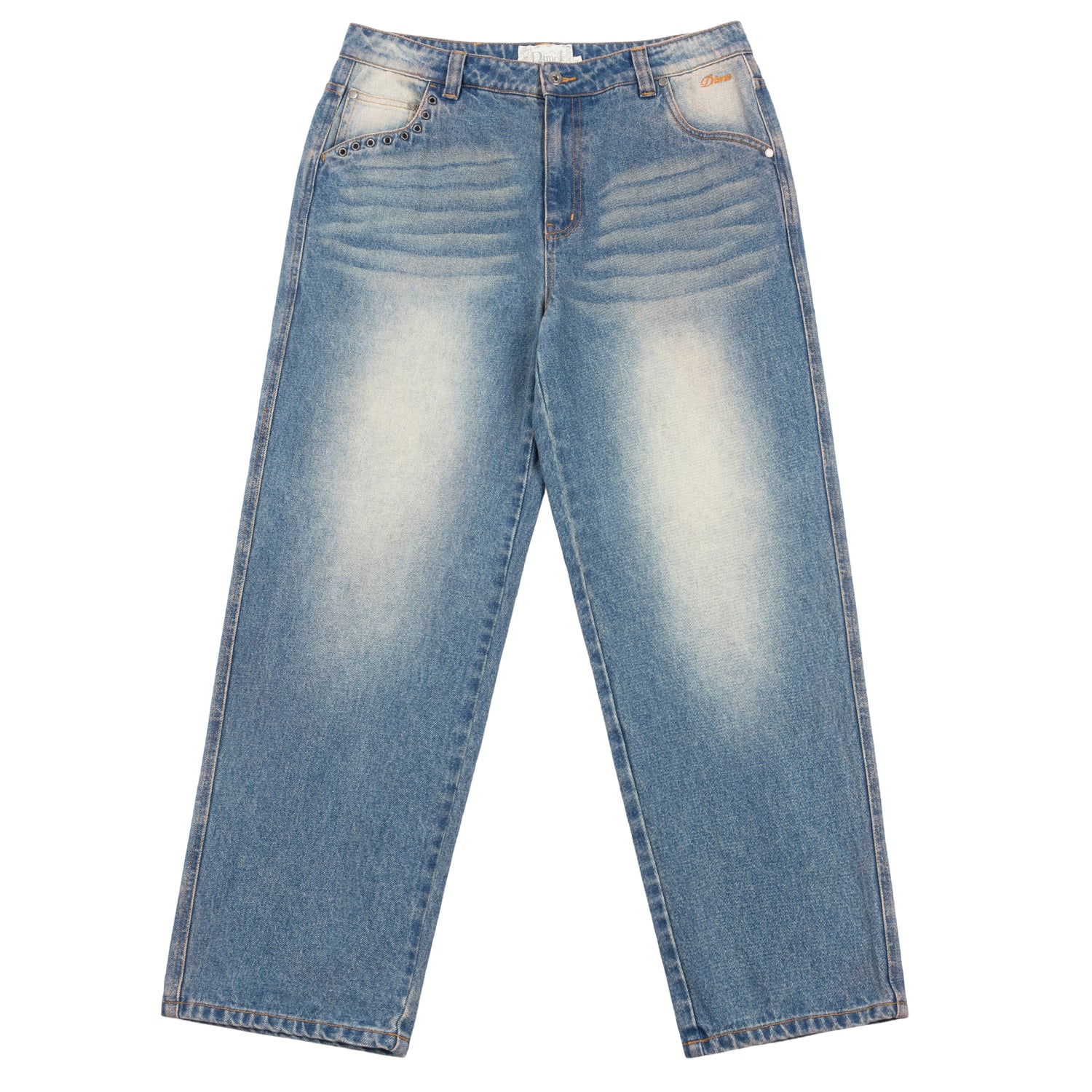 Classic Relaxed Denim Jeans, Sandblasted Indigo