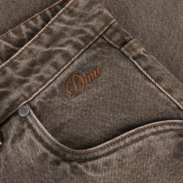 Dime Baggy Denim Jeans, Sandblasted Brown
