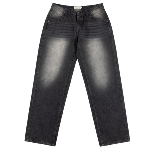 Relaxed Denim Jeans, Sandblasted Black