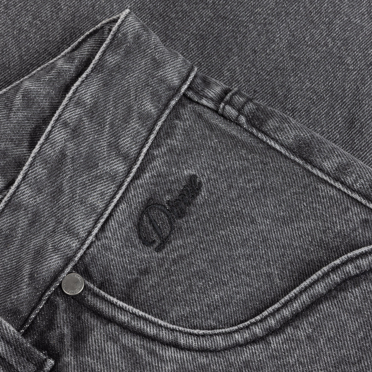 Straight Denim Jeans, Faded Black