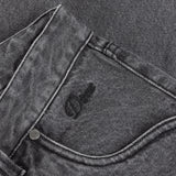 Straight Denim Jeans, Faded Black