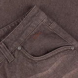 Baggy Denim Pants, Sandblasted Dark Brown