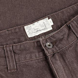 Baggy Denim Pants, Sandblasted Dark Brown